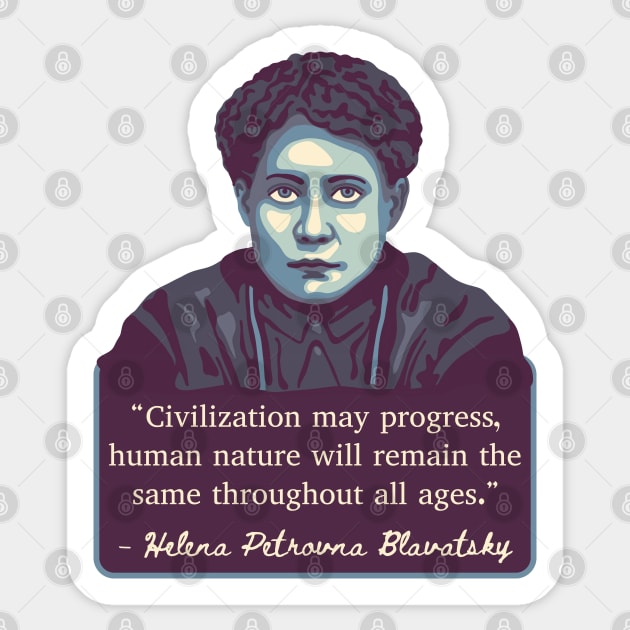 H. P. Blavatsky Portrait and Quote Sticker by Slightly Unhinged